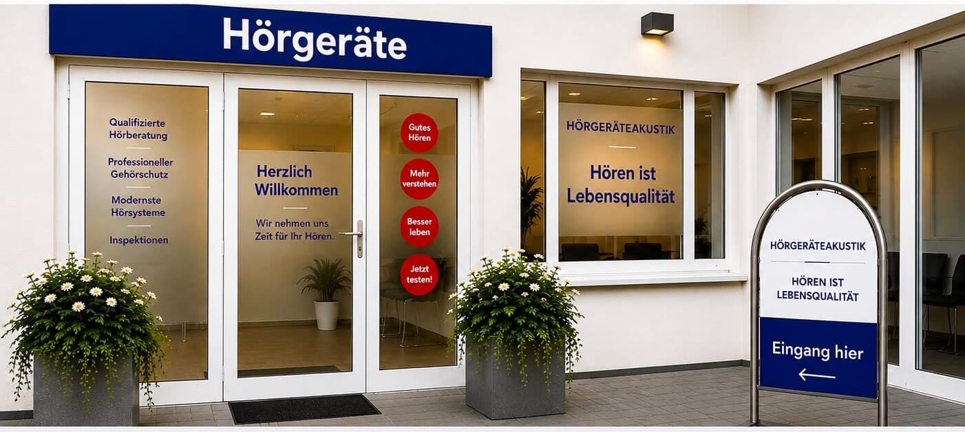 Eingang von Hörgeräteakustik Steinbauer am Preysingplatz in Plattling